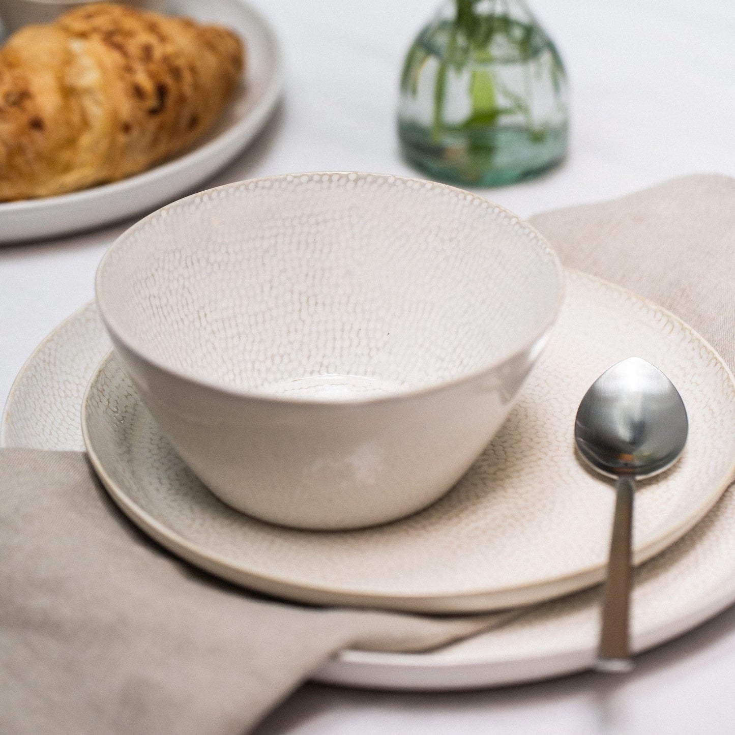 Set of 6 bowls, Dia15cm, Blush & Blue, Abbey, ivory