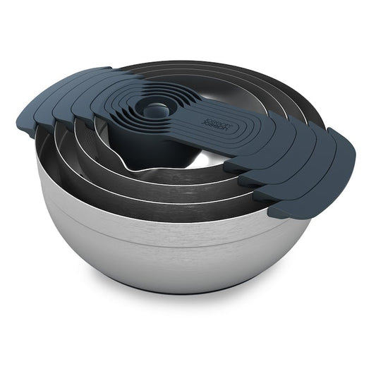Nest 100 9 piece stacking bowl and measuring set, Brushed Stainless Steel