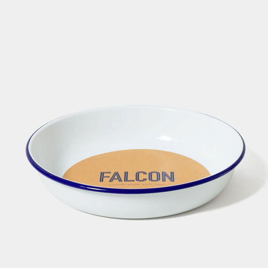 Medium Salad Bowl, 26cm, White with Blue rim